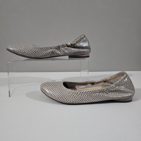 Vionic Alexa Ballet Flat Size 7 Metallic Gray Taupe Leather Lizard Print Slip On - Picture 2 of 13
